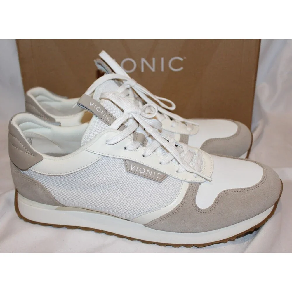 Vionic‎ Monarch Women Orthotic Support Sneakers White Cobblestone SZ 11 NIB